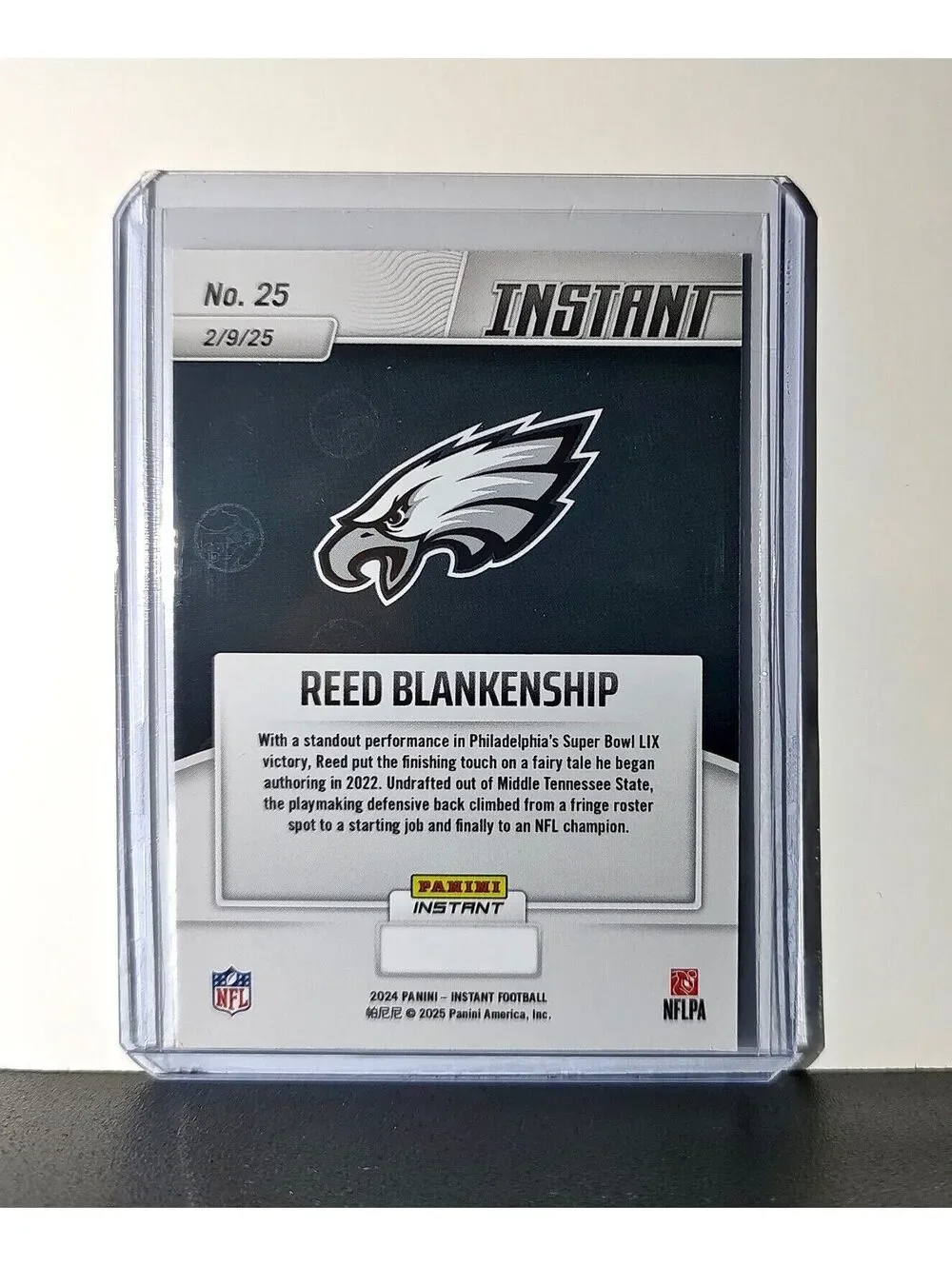 Reed Blackenship 2024 Panini Super Bowl LIX Champions NFL #25 Football Card